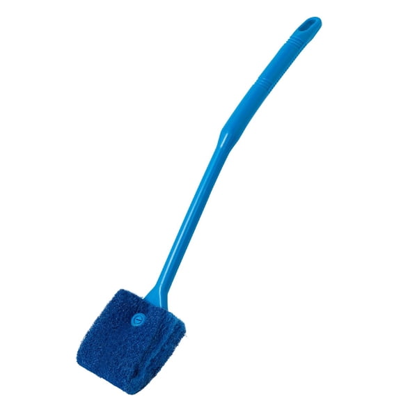 Aquarium Algae Scraper Double Sided Sponge Brush Cleaner Long Handle Fish Tank Scrubber for Glass Aquariums and Home Kitchen,15.4 inches (1)