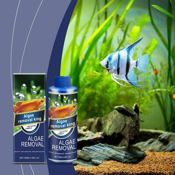 Aquarium Algaecide Fish Tank Water Cleaner Reduces Waste Sludge Water Controls Growth 100ml