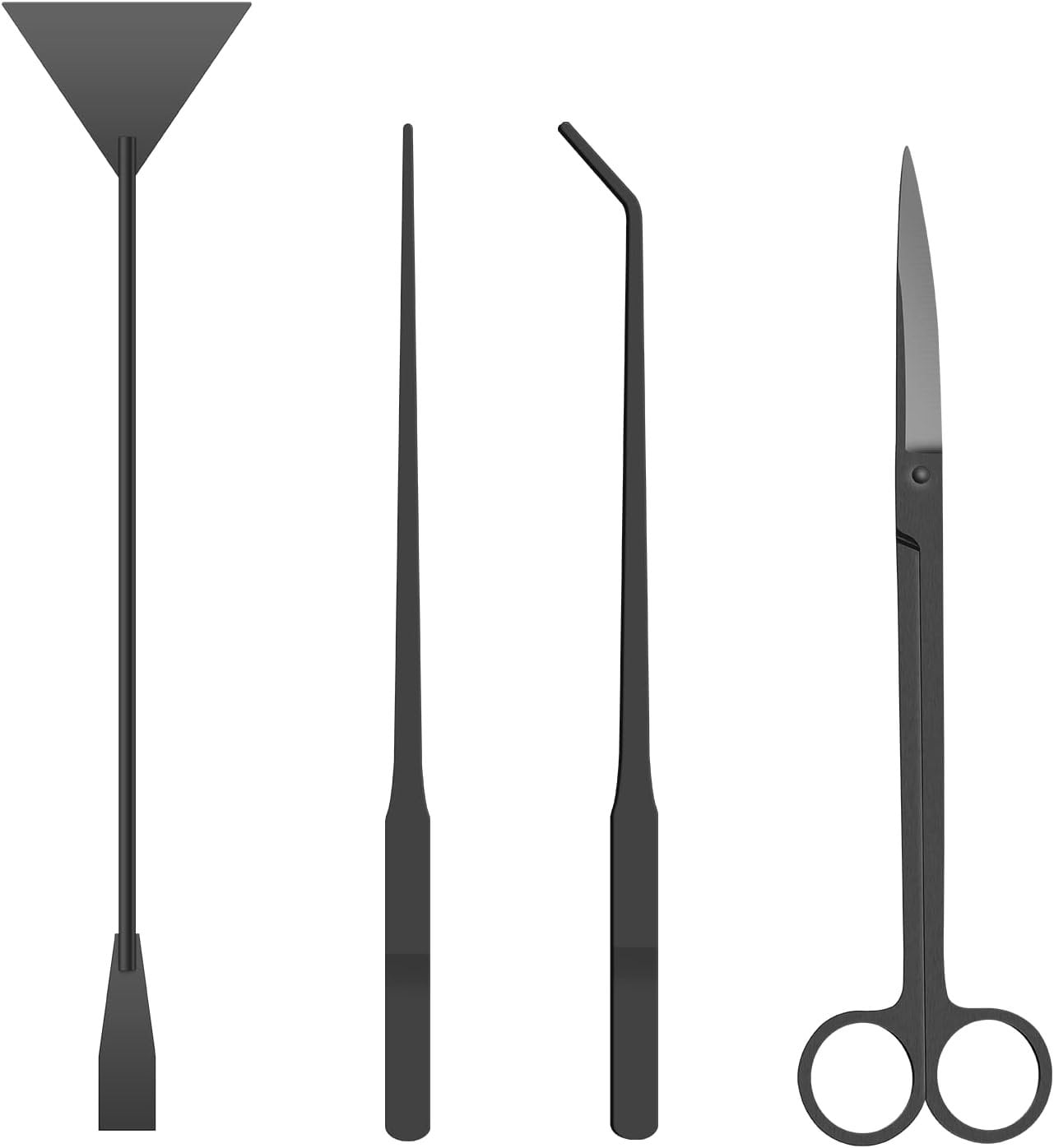 Aquarium Aquascape Tools Kit, 4 in 1 Anti-Rust Aquatic Aquascaping Tool ...