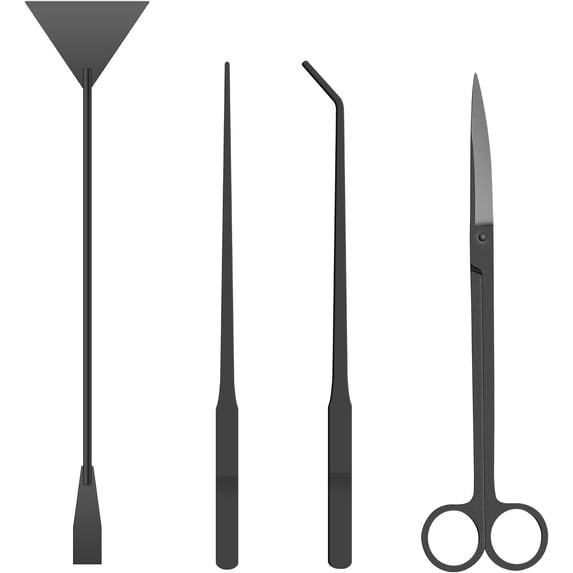 Aquarium Aquascape Tools Kit, 4 in 1 Anti-Rust Aquatic Aquascaping Tool ...