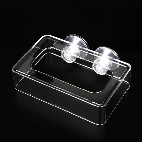 Aquarium Arcylic Square Float Feeder Suction Cup Betta Fish Food Feeding