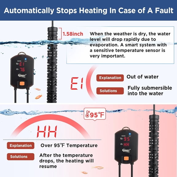 Aquarium Arowana , 800W Removable Shell Submersible Fish Tank  with LED Digital Display