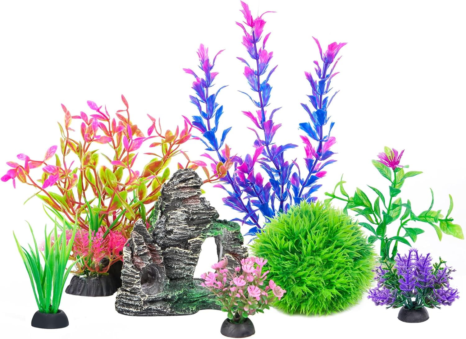 Aquarium Artificial Plastic Plant Decoration and Rock Cave Decoration ... - Bacterial Aquarium Decoration