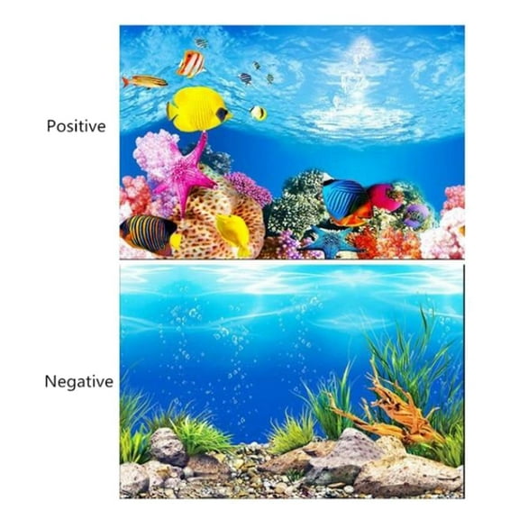 Aquarium Background Sticker Decoration Picture PVC Underwater Poster Backdrop Decor Pictures, Apply And Remove - Multicolor, 60x102cm