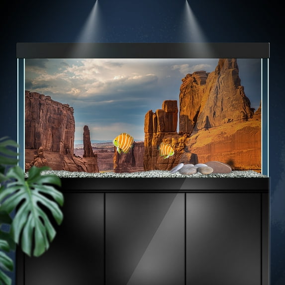 Aquarium Background Stickers - Canyon Desert, Rocks, Sky - Fish Tank Reptile Terrarium Decor Poster