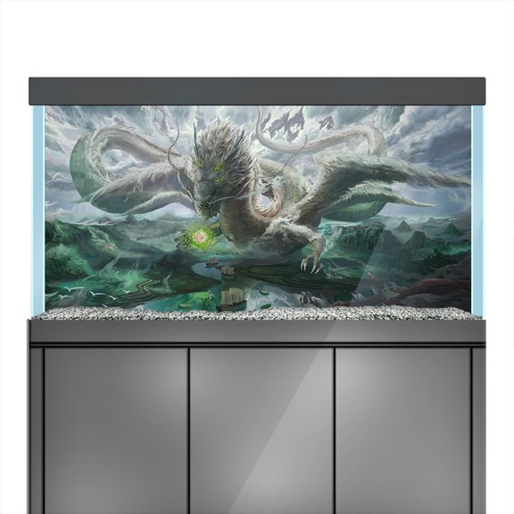 Aquarium Background Stickers  - China Dragon Magic - Fish Tank Reptile Terrarium Decor Poster