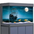 thumbnail image 1 of Aquarium Background Stickers - Sailboat Moon Night - for 5-60 Gallon Fish Tanks Reptile Terrarium Decor, 1 of 5