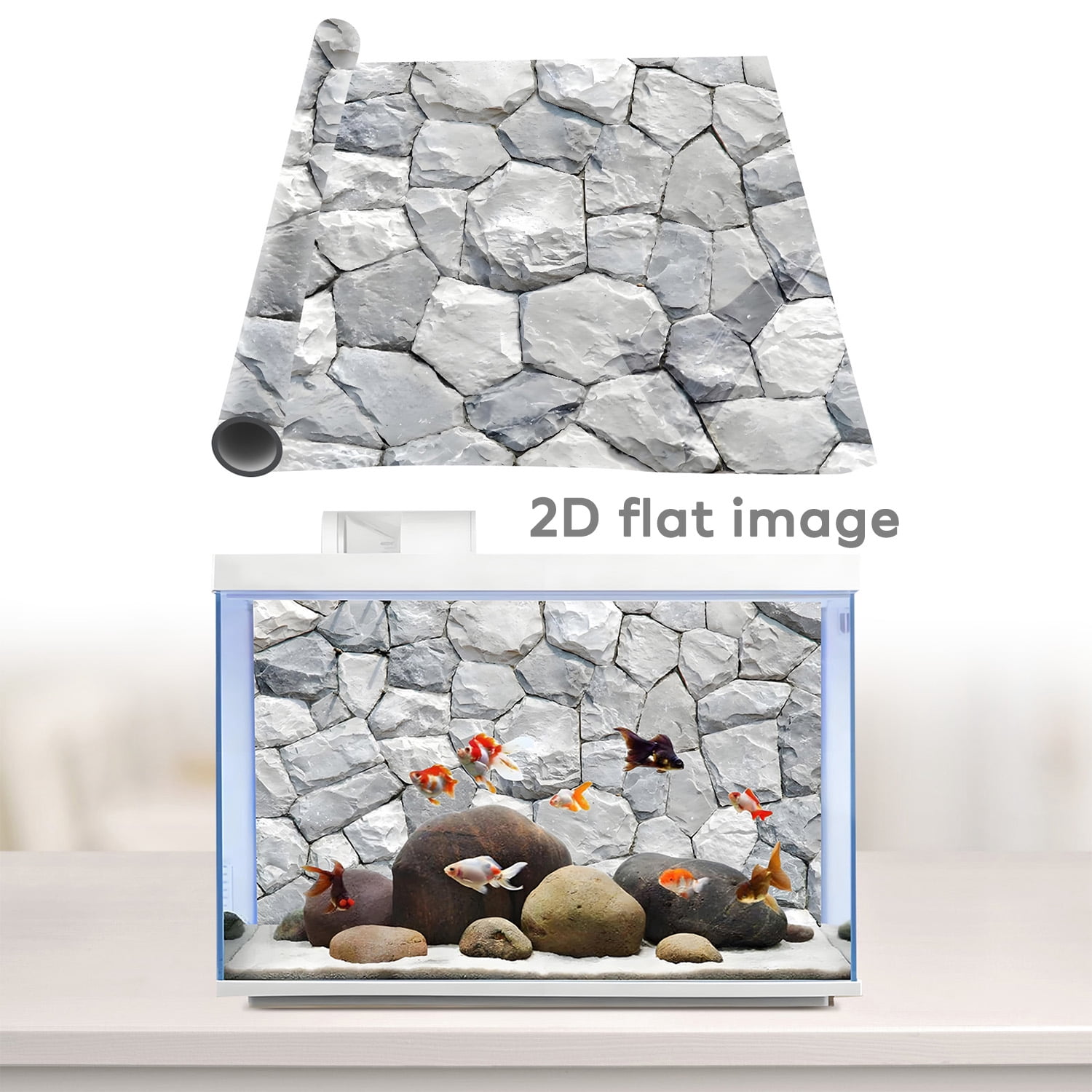 Aquarium Background, White Rocks Fish Tank Background, Climbing Pet Box ...