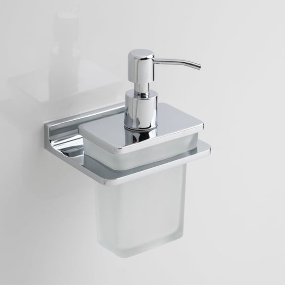 Aquarium Bath Square Wall Mounted Liquid Handwash Dispenser Bottle | Mirror  Plated | Brass Body | Liquid Soap Dispenser for Bathroom Accessories, Kitchen & Wash Basin | Salmon