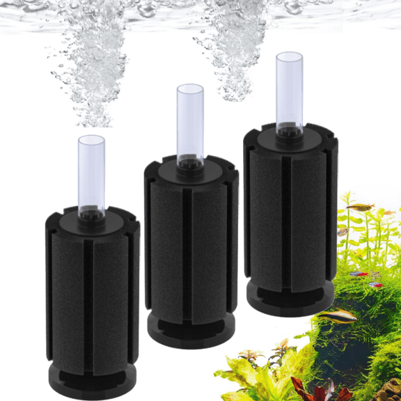 Aquarium Bio Sponge Filter Quiet Betta Fry Shrimp and Small Fish Foam Filter for Fish Tanks up to 20 Gallons, 3 Pack
