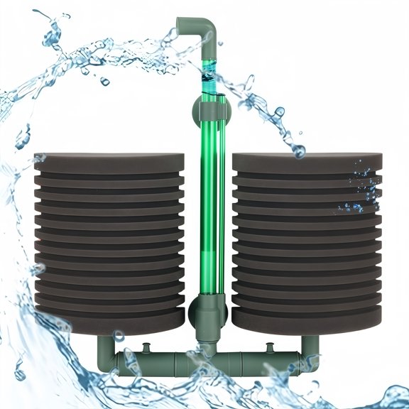 Aquarium Biochemical Sponge Filter for Small Fish Tank  Mini Dual Bio-Sponge Water Filtration System with Strong Water Circulation & Nitrifying Bacteria Cultivation