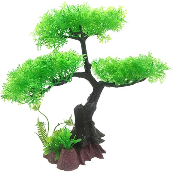 Aquarium Bonsai Tree, Artificial Pine Tree Fish Tank Ornament,Non-Toxic Safe Decor With Weighted Base,No Fading Rockery Landscaping For Freshwater Saltwater Aquariums,Also For Desktop Zen Decor