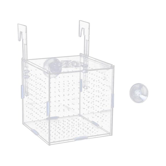 Aquarium Box Clear Aquarium Supply for Aggressive fish babies prawn 15x15x15cm and hook
