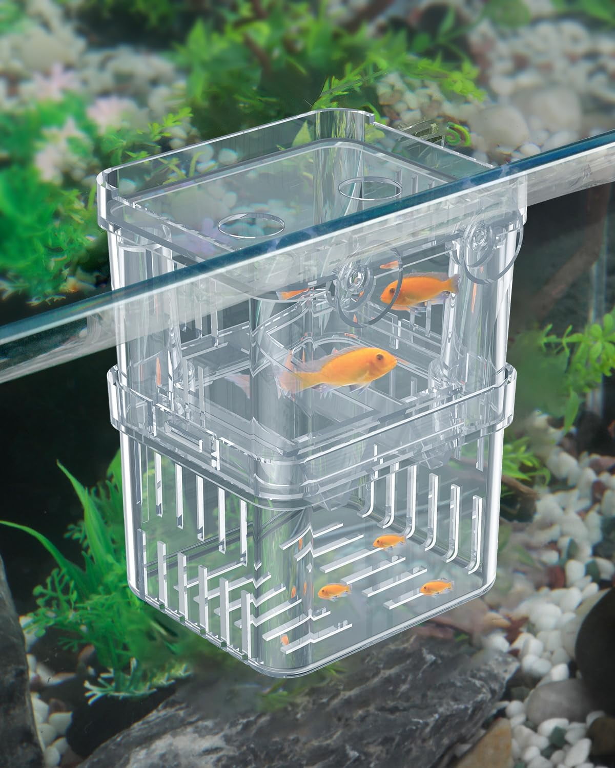 Aquarium Breeding Box Transparent Plastic Breeder Box for Fish
