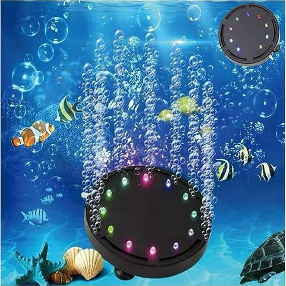 Aquarium Bubble Light Aquarium Air Stone LED Light Air Pump Bubble Stone Lamp