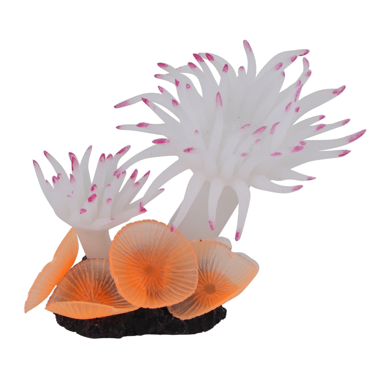 Aquarium Bubbler Decorations Betta Fish Tank Accessories Fish Tank Silicone Coral Concrete Base Simulation Plant Decoration Aquarium Ornaments White Walmart