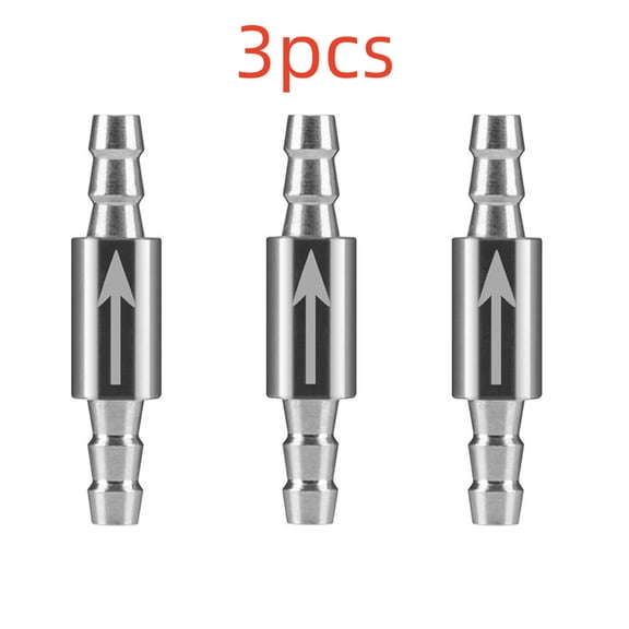 Aquarium CO2 Check Valve, Stainless Steel 4mm Non Return Valve for Fish Tank CO2 Diffuser System