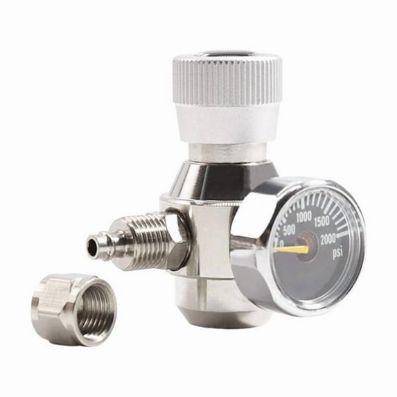 Aquarium CO2 Regulator 2000psi Pressure Gauge for 6mm Suction Tube 3/8-24UNF