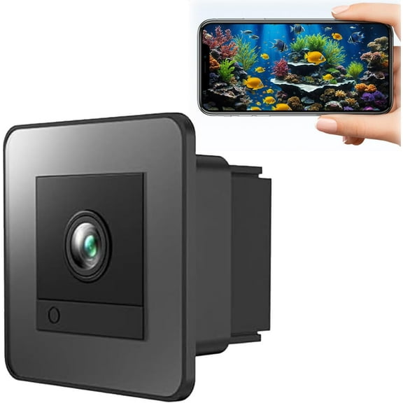Aquarium Camera, 2K HD WiFi Pet Monitor, 140° Wide-Angle Anti-Glare Macro Lens, 24/7 Recording for Fish Reptiles Window Security Surveillance System (C#1 PCS)