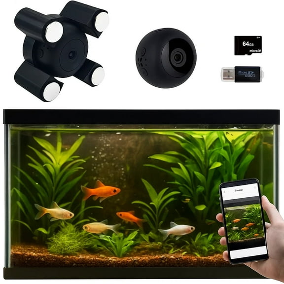 Aquarium Camera Aquarium Monitoring Camera Night Vision 2k Hd Video 120Wide Angle View Suitable For Fish Tanks