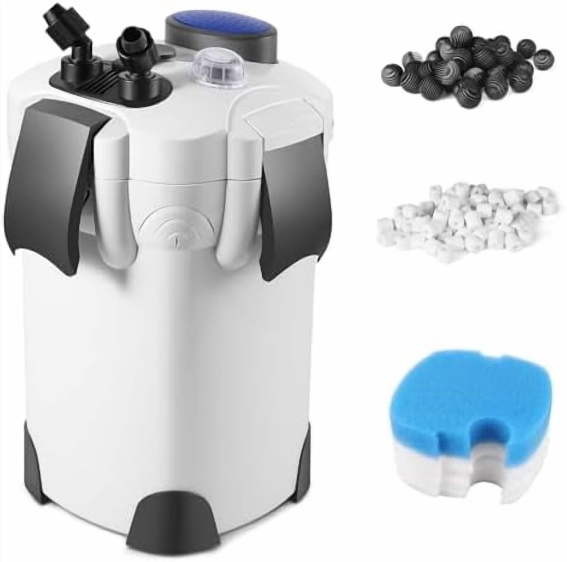 Aquarium Canister Filter with 525GPH Rate, UV-C Lamp, Bar, & 3-Stage ...