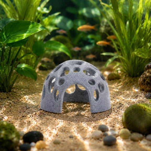 Aquarium Cave House PETG Plastic Hideout for Fish and Shrimp, Compact Decorative Shelter with Multiple Openings, Safe Hiding Resting Spot for Betta Shrimp Small Fish Tank Aquascaping