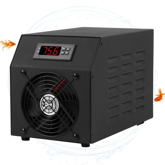 Aquarium Chiller 15Gal/60L for Fish Tank, Quiet Compressor Cooling, LCD Display Water Cooler for Axolotl, Hydroponic System, Coral, Shrimp, Fresh/Salt Water
