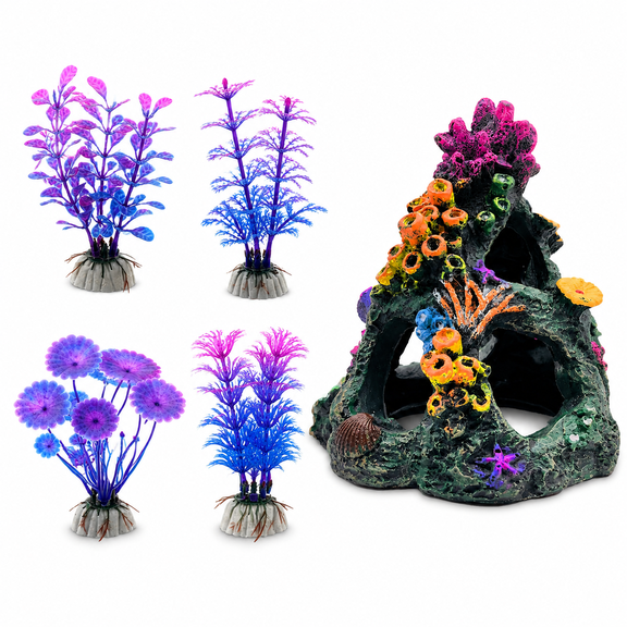 Aquarium Colorful Coral Reef Set Fish Tank Decoration Mountain Ornament for Aquarium Environments Decor Accessories