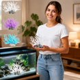 thumbnail image 1 of Aquarium Coral Branch Decor - Soft Plastic Artificial Sea Branch, Handmade Reef Ornament, Stable Base, Safe For Fish, Saltwater Tank Decoration, 1 of 7