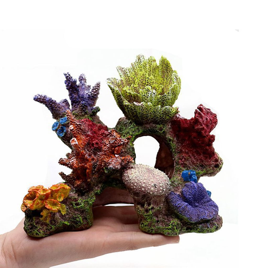 Aquarium Coral Decor Fish for Tank Coral Rocks Resin Cave Safe and Harmless