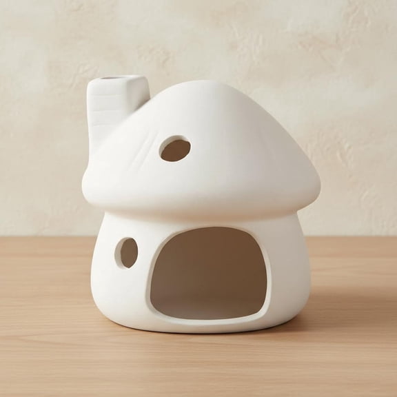 Aquarium Decor Ceramic Mushroom House Ornament Fish Tank Landscape Decoration Pottery Hide Cave Habitat Hut