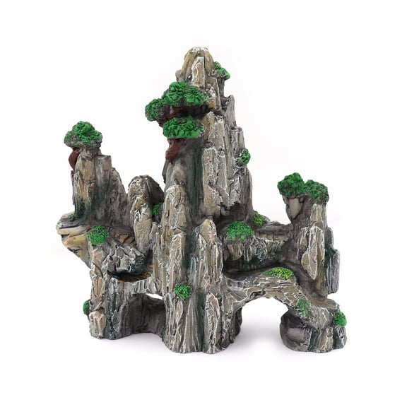 Aquarium Decoration Mountain View, Rockery Landscape Rock Hiding Cave Stone Resin Ornament