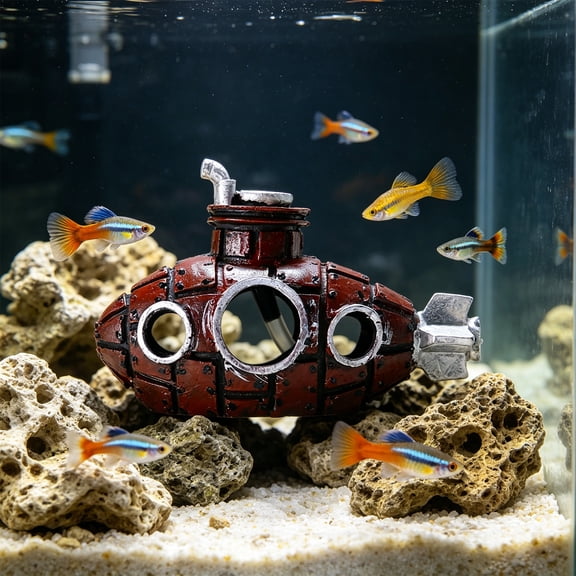 Aquarium Decoration Resin Cave, Fish Shrimp Hideout For Tank And Terrarium