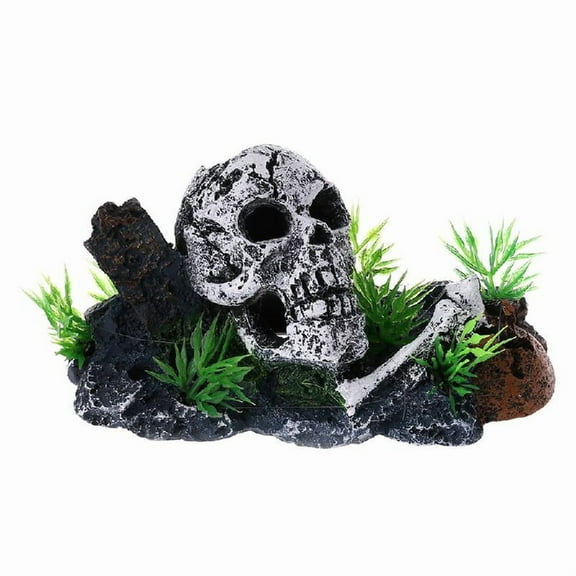 Aquarium Decoration Resin Pirate Skull Fish for Tank Ornament Betta Accessories Aquatic Caves Fish Hideout Easy to Clean