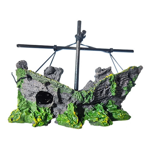 Aquarium Decoration Resin Warship Ornament Fish Tank Landscaping Creative Decor