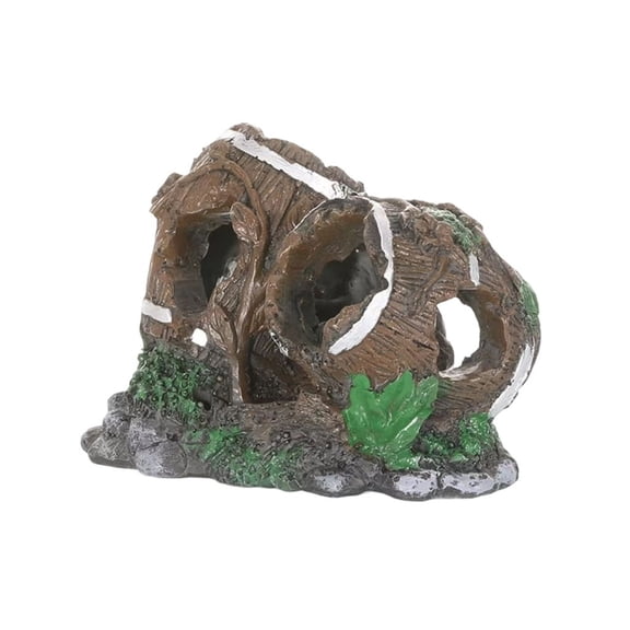 Aquarium Decorations Resin Tree Trunk Cave Hideout Fish Tank Ornament Safe Non-Toxic Shelter for Betta Shrimp Goldfish Small Medium Tanks Reptile Terrarium Habitat