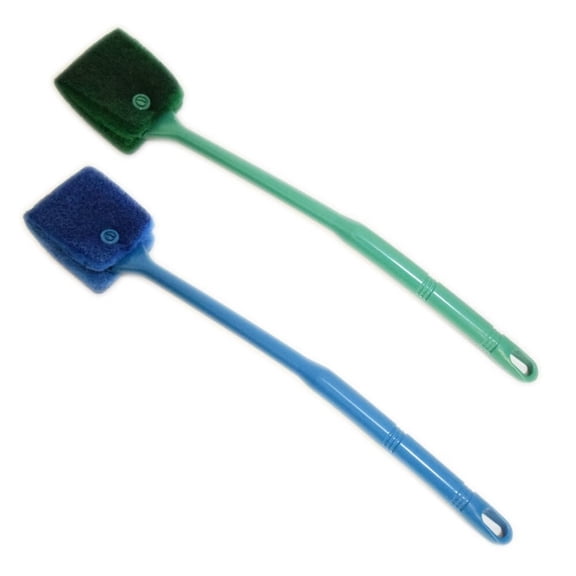 Aquarium Double Sided Sponge Cleaning Brush Cleaner Scrubber 2 Packs One Set Blue and Green Brushs