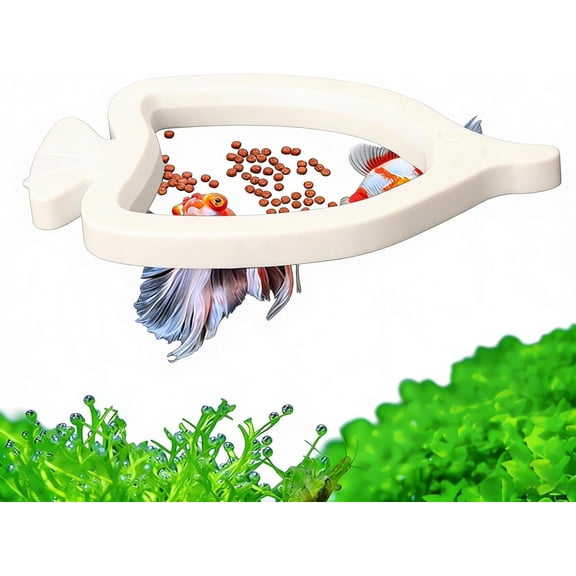 Aquarium Feeding Ring, Suction Cup Floating Food Feeder, Mini Fish Food Holder for Saltwater and Freshwater Tanks