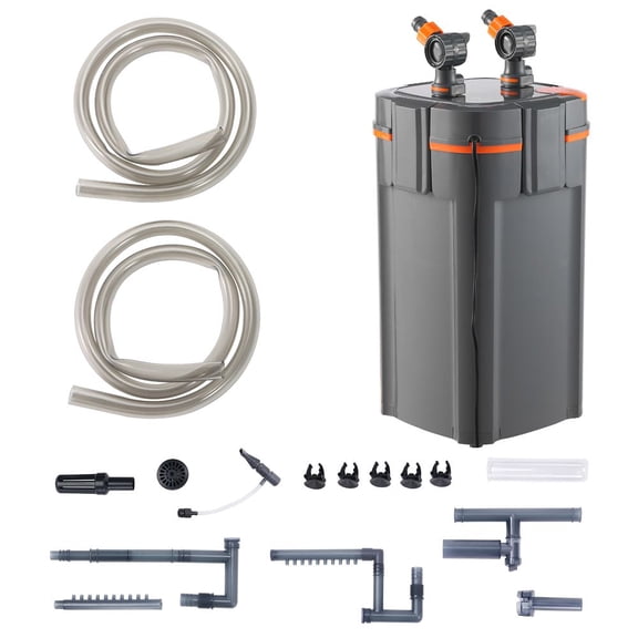 Aquarium Filter 264GPH, 3-Stage Canister Filter 75 Gallon, Ultra-Quiet Internal Aquarium Filter with UV Protection, Submersible Power Filter with Multiple Function for Fish Tanks, 11W