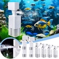thumbnail image 1 of Aquarium Filter under $5! CQCYD Fish Tank Filter 3 in 1 System, Aquarium Water Pump Circulator, Built in Small Tank Filter, Quiet Oxygen Pump for Freshwater, Multi Function Purification, 1 of 9
