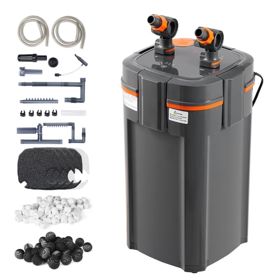 Aquarium Filter 528GPH, 200 Gallon Canister Filter with UV, Quiet Internal Submersible Filter for Fish Tank, Multi-Stage Filtration for Freshwater & Turtle Tanks