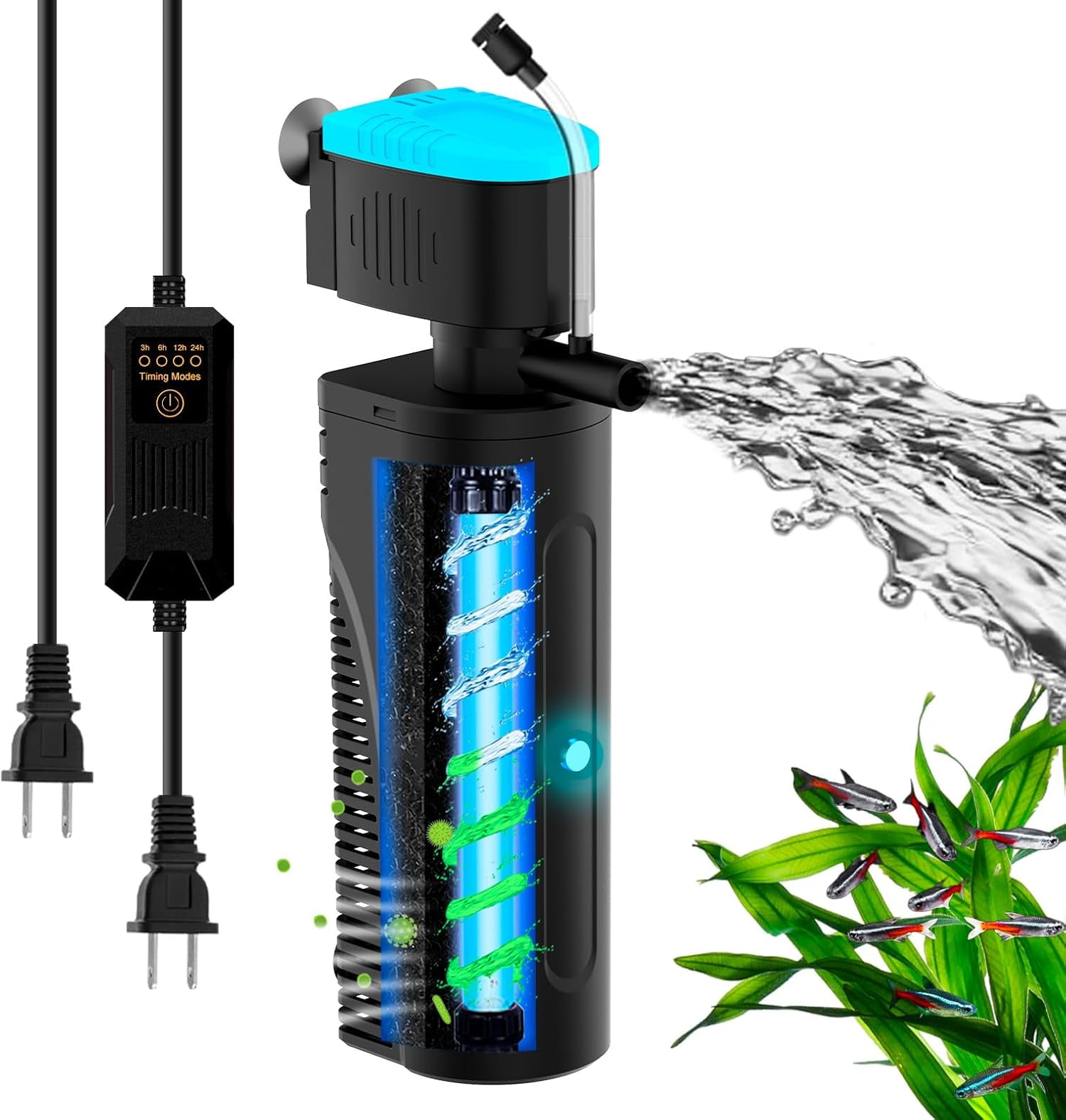 Curated visual reference: Gallery Detail: Aquarium Filter With Aeration Rainfall Mode U