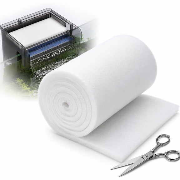 Aquarium Filter Floss Roll, Aquarium Polishing Filter Pad, Fish Tank Pond Filter Media Pad Cut-to-Fit Filter Material for Aquariums, Ponds, Garden Water Features & Turtle Tanks, 78.7x11.8in, 1Pcs