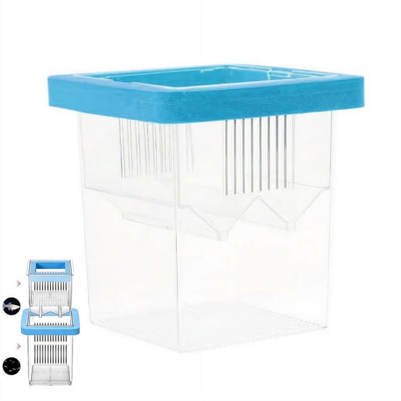 Aquarium Fish Fry Incubator with Suction Cups - Floating Fish Breeding Box for Fish Fry, Shrimp Clownfish Guppy