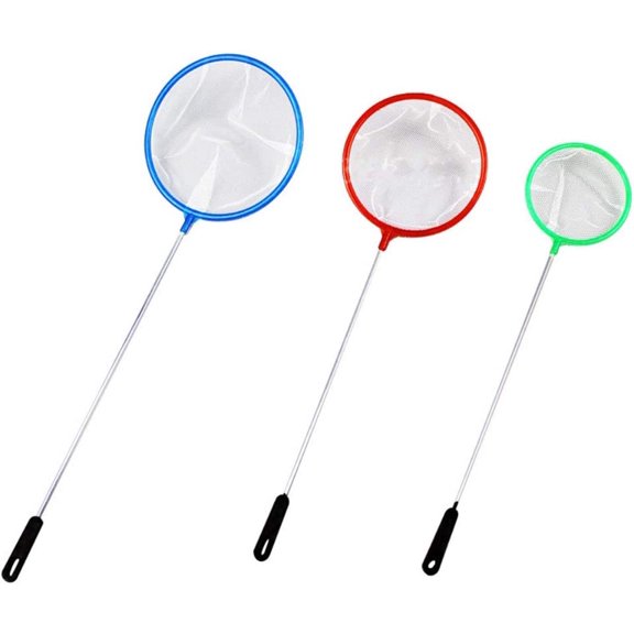 Aquarium Fish Net Skimmer Net 3 Pcs Quick Catch Mesh Wire Net Safe for All Fish 3 Inches, 4 Inches, 5 Inches