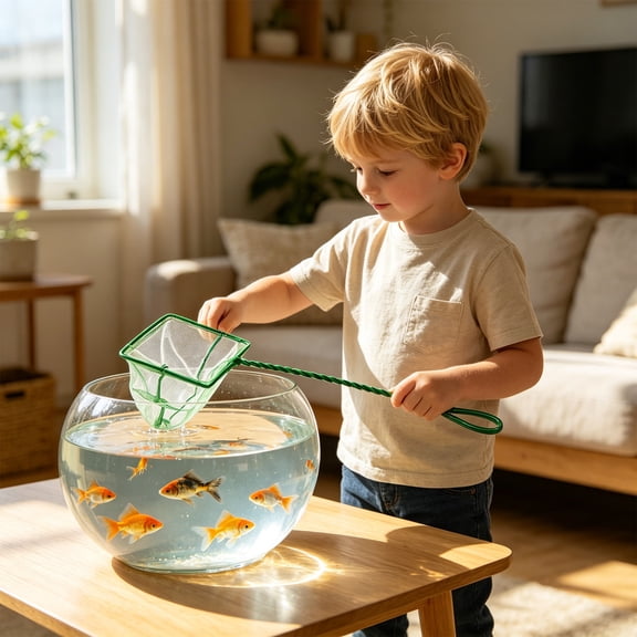 Aquarium Fish Net Small Betta Net Skimmer With Soft Fine Mesh And Woven Metal Handle For Tank Cleaning Sludge Food Debris Removal 45 cm