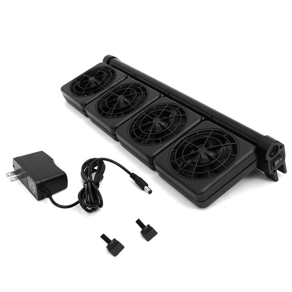 Aquarium Fish Tank Cooling Fan Chiller Control Reduce Water Temperature Cooler 4 FAN