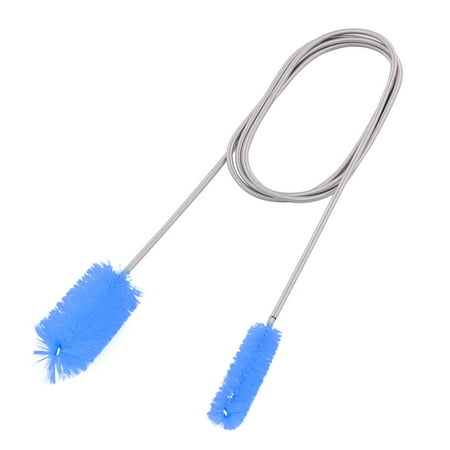 Aquarium Fish Tank Double Ended Hose Pipe Tube Cleaning Brush Blue 5.5Ft Long