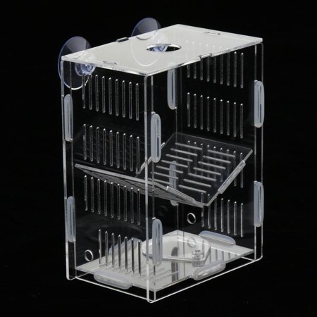 Aquarium Fish Tank Floating Isolation Divider Breeding Box Transparent W/