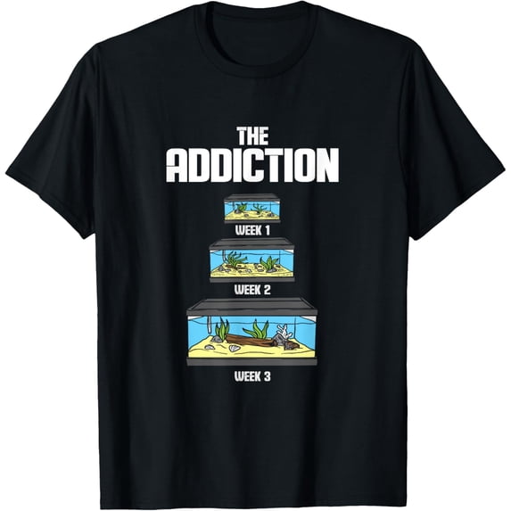 Aquarium Gift Aquarist Tank Addiction Fish Keeping Lover T-Shirt men and women can wear, black, white, gifts